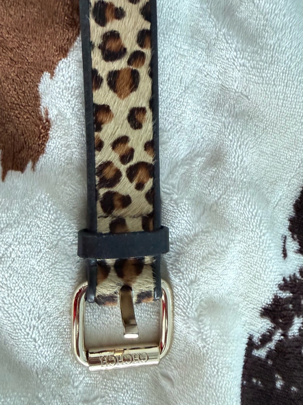 Leopard Print Women’s Belt with Gold Buckle Carolina Herrera
